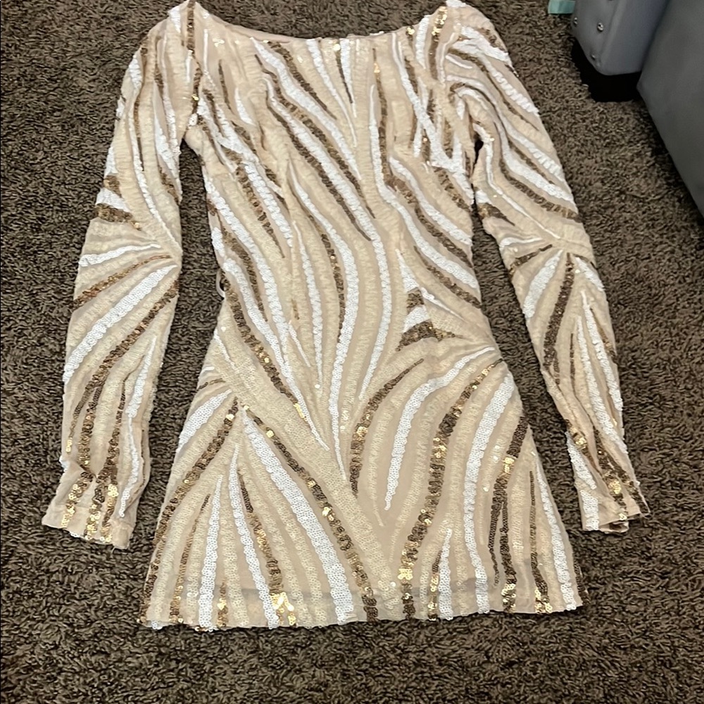 Sequin Long Sleeve Dress